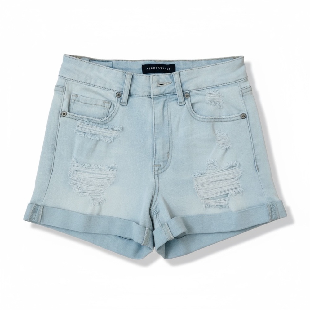 Aeropostale Girls Shorts Jeans
Blue Ripped High Waisted Midi Size 2
